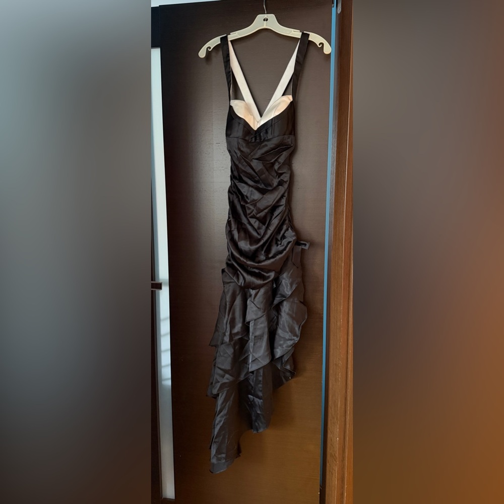 Morgan & Co. Black Asymmetrical Dress